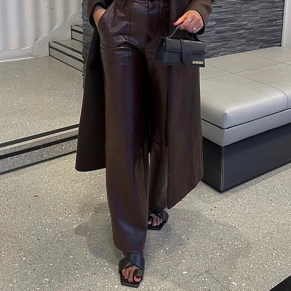 Zara Padded Heeled Leather Sandals NWT - Picture 11 of 15